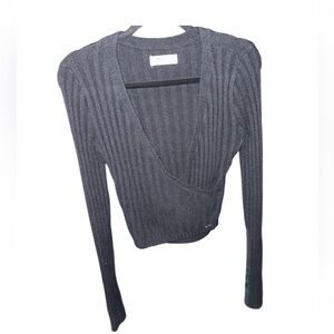 Hollister Charcoal V-Neck Sweater